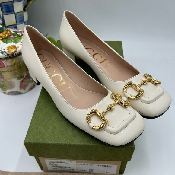 Women's Gucci, leather horse bit ballet flats size 39.5 made in Italy - Picture 1 of 10